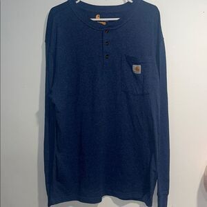 Carhartt Men's Navy Long Sleeve, Size Large